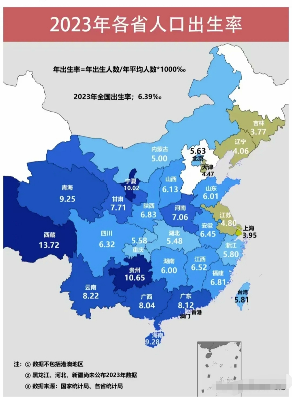 2023年各地人口出生率出炉，现状分析与未来展望