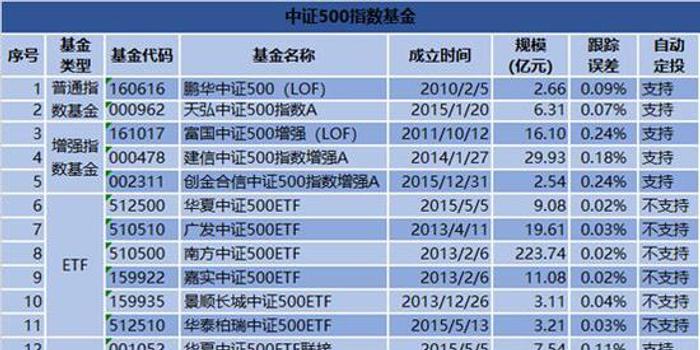 中证500指数基金排名前十影响力深度解析