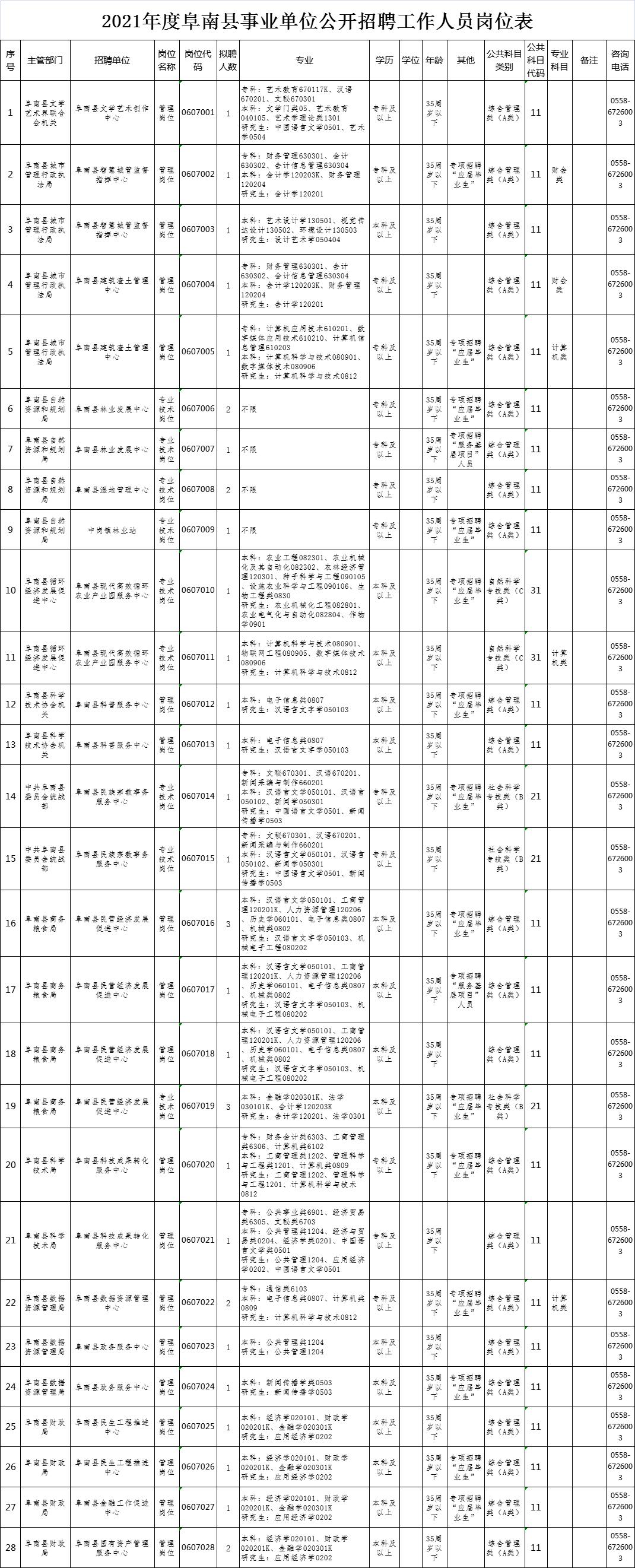 阜南县文化广电体育和旅游局招聘公告详解